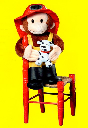 curious george fireman plush
