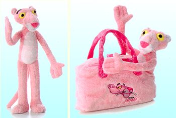 Plush Pink Panther with Carrier